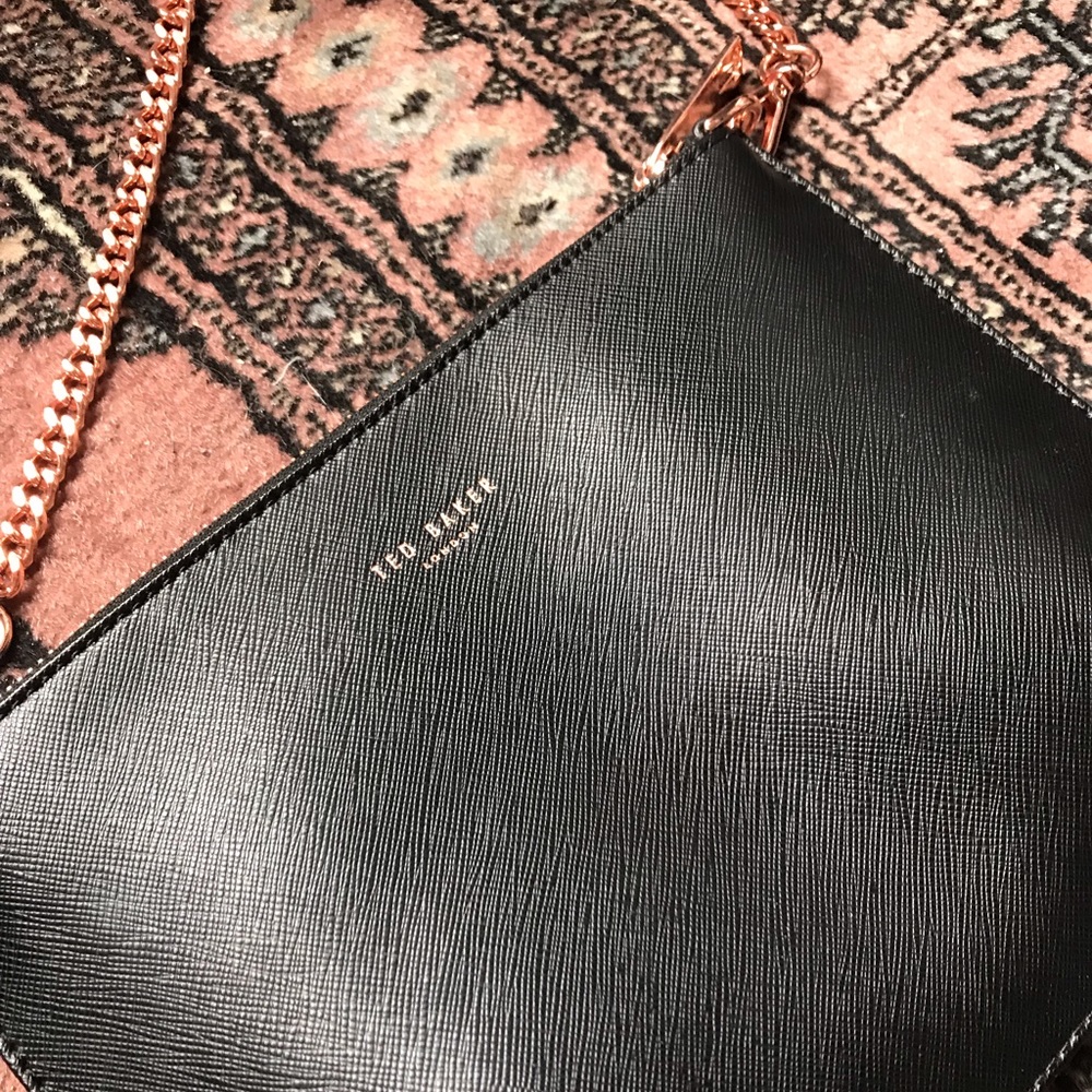 TED BAKER rose gold cross body leather bag